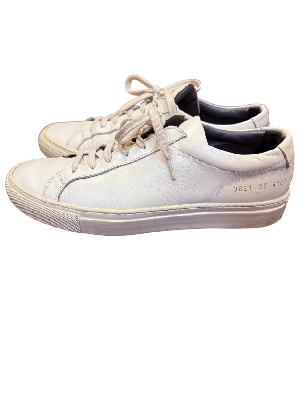 Common Projects Women Achilles White Leather Low-Top Sneakers Sz 37